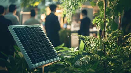 Fototapeta premium Solar Panel in Green Foliage