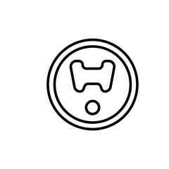 Can opener outline icons, minimalist vector illustration ,simple transparent graphic element .Isolated on white background