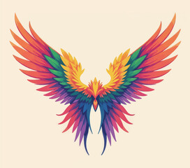 Fototapeta premium Colorful Wings Illustration 