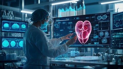 Synthetic Organ Transplantation Research in High Tech Medical Laboratory