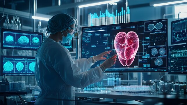 Synthetic Organ Transplantation Research in High Tech Medical Laboratory