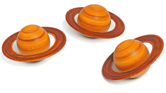 Collection of Saturn Planet Models on a Transparent Background Generative AI