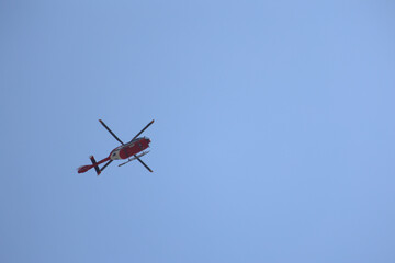 helicopter air ambulance in the sky