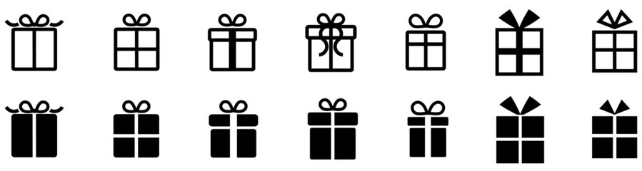 プレゼントアイコンのイラストセット