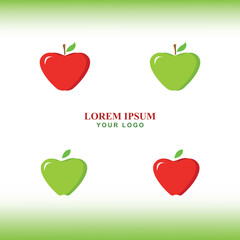 Apple icons Logo Vector illustration Red with Green 