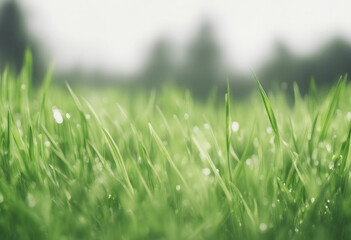 Fototapeta premium Green grass field on white background transparen