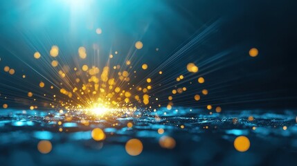 Fototapeta premium Light rays expanding outward symbolizing breakthrough innovation