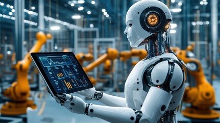 Fototapeta premium Intelligent factory and Industry 4.0 management.