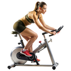 Young woman in spinning class
