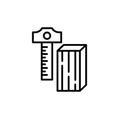 Wood ruler outline icons, minimalist vector illustration ,simple transparent graphic element .Isolated on white background