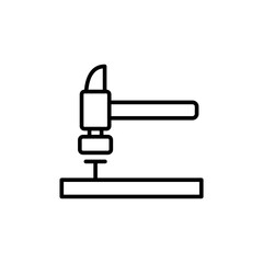 Hammer outline icons, minimalist vector illustration ,simple transparent graphic element .Isolated on white background