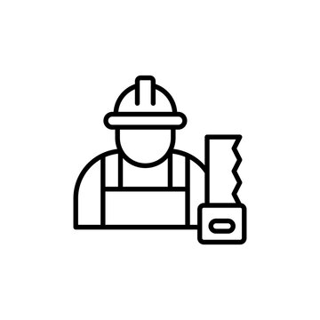 recommend clip art: Carpenter outline icons, minimalist vector illustration ,simple transparent graphic element .Isolated on white background