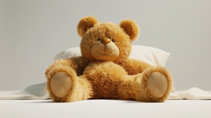 Obraz premium 3D Teddy Bear Isolated on White Background for Children's Products and Marketing