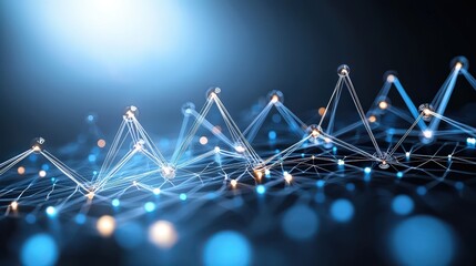 Line graph connecting as a network of business success