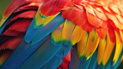 Obraz premium Closeup of colorful parrot feathers