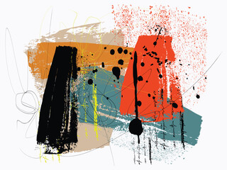 Oil Painting Abstraction, Abstract vectorial composition, vector oil painting art background, beautiful abstract , hand drawn pattern street Urban, street art, Abstract art graffiti t shirt graphics © Sukman