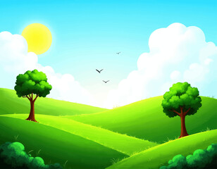 Sunny Day in Green Hills  
