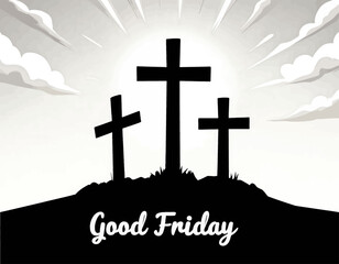 Three Crosses Silhouette Good Friday 
