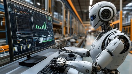 Fototapeta premium Intelligent factory and Industry 4.0 management.