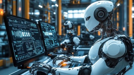 Fototapeta premium Intelligent factory and Industry 4.0 management.