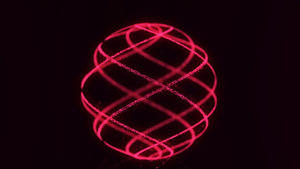 Abstract sci-fi sphere with particles. Technology network connection on world. Futuristic illustration. Global digital connections ai. 3D wireframe geometric sphere. 3D rendering.