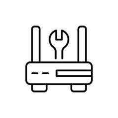 Network repair outline icons, minimalist vector illustration ,simple transparent graphic element .Isolated on white background