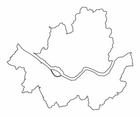 Seoul outline map