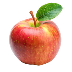 red apple with leaf
