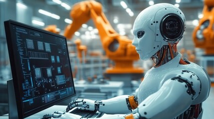 Fototapeta premium Intelligent factory and Industry 4.0 management.