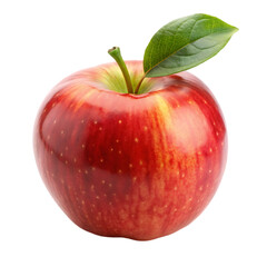 red apple with leaf