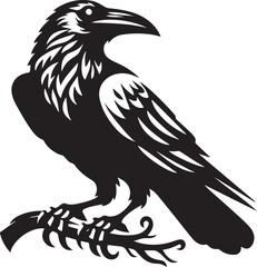 Raven silhouette vector