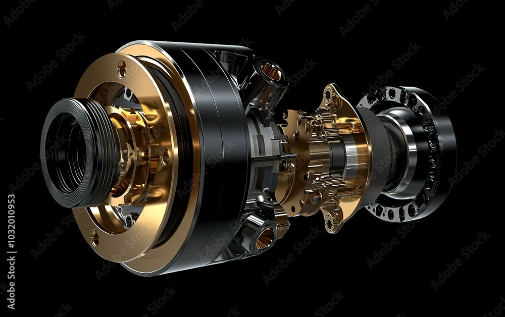 Poster detailed look at a precision-engineered mechanical component showcasing intricate design and craftsm