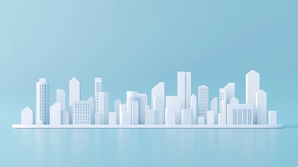 Obraz premium Futuristic Skyline with Tall Buildings and Clean Design