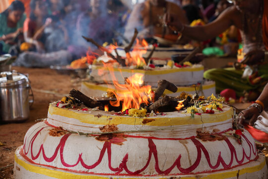 Indian Traditional Homam in temple	
