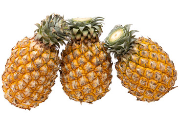 fresh pineapple on white background.