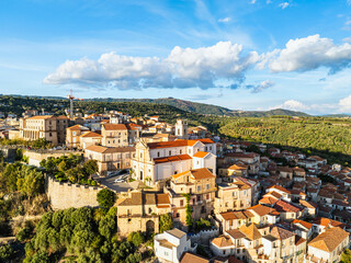 Fototapeta premium Nicotera from a drone, Vibo Valentia, Calabria, Italy, Europe