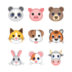 Icon sticker images of various animals