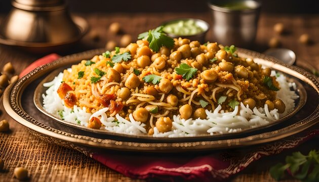 Chickpeas Biryani recipe with Raita
