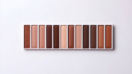 Collection of neutral-toned eyeshadow palettes on a white background, showcasing various shades from light to dark.