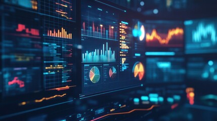 Obraz premium Data Visualization on Multiple Screens