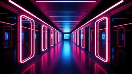Fototapeta premium Neon Corridor