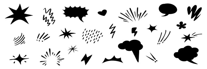 Comic boom cartoon effect line element set © Sunil