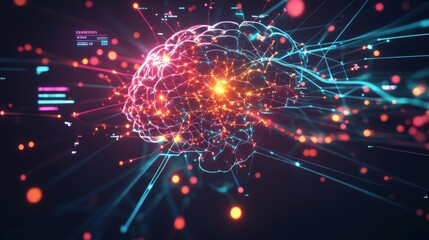 Fototapeta premium Abstract visualizing player performance in neural network theme eSports focus