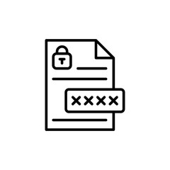 Confidential file outline icons, minimalist vector illustration ,simple transparent graphic element .Isolated on white background