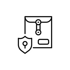 Confidential document outline icons, minimalist vector illustration ,simple transparent graphic element .Isolated on white background