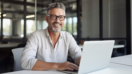 businessman working on laptop