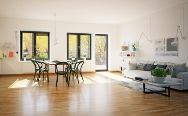 scandinavian style living room design.