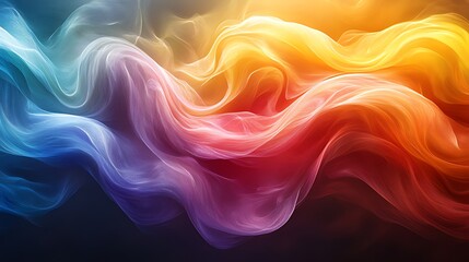 Obraz premium Abstract colorful smoke swirls with warm and cool color tones.