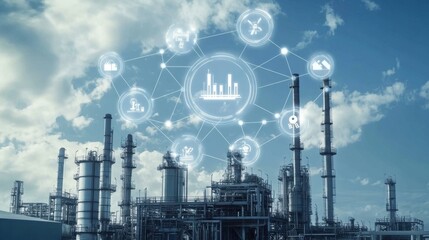 Obraz premium Intelligent factory and Industry 4.0 management.