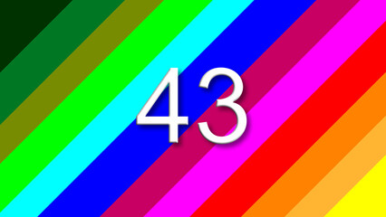 43 colorful rainbow background year number